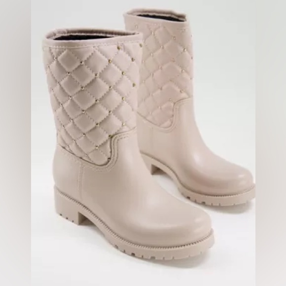 ASOS Shoes - Asos | Design Gala Quilt Pattern Rain Boots Beige